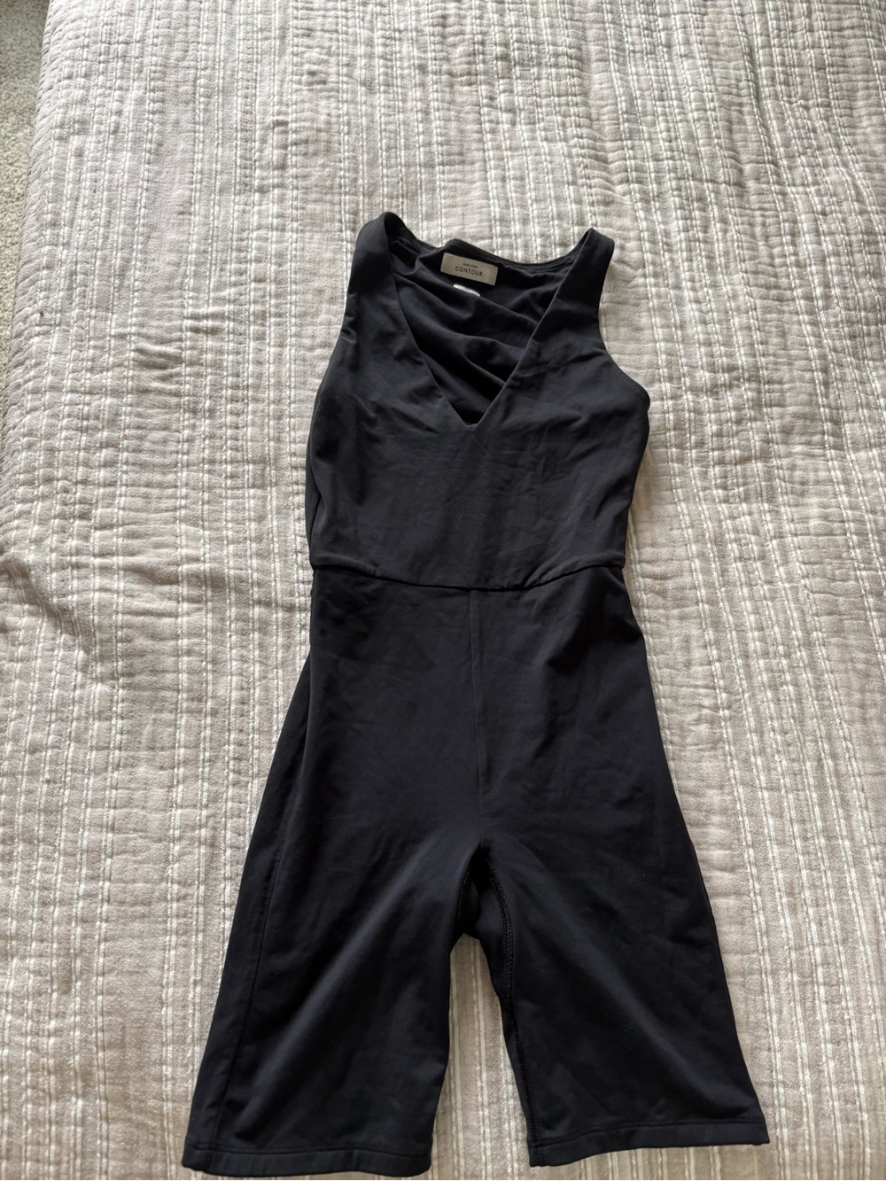 Aritzia Black Sleeveless V Neck Athletic Onesie Romper